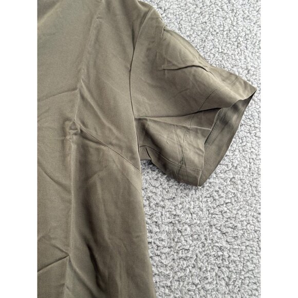 H&M Conscious Choice Olive Green Short Sleeve V-Neck Dress Size XS NWT - Picture 4 of 9